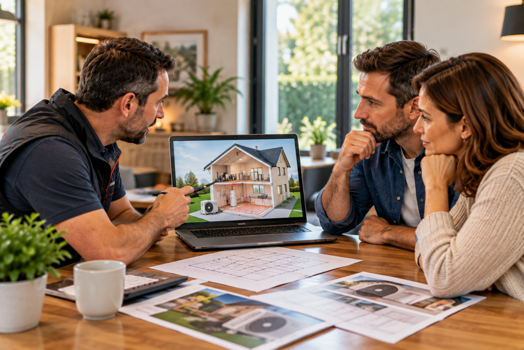 Étude d’une solution de chauffage adaptée aux caractéristiques et aux besoins du logement.