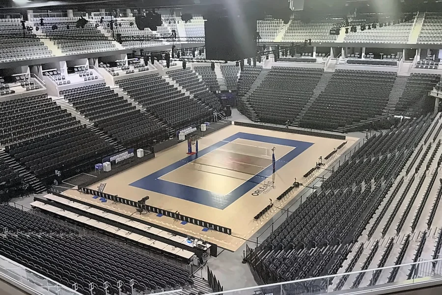 Vue intérieure de l'Arena CO’Met d'Orléans lors de la Ligue des Nations de volley en juin 2026