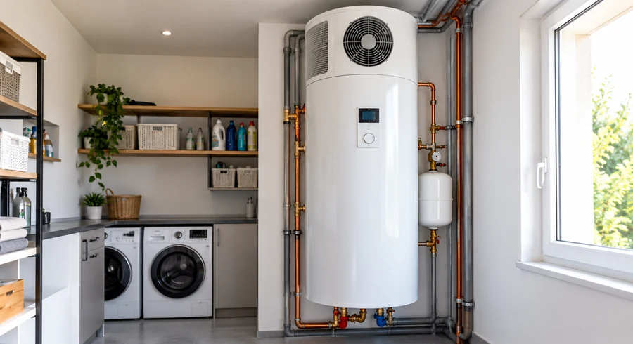 Chauffe-eau thermodynamique installé dans une habitation.