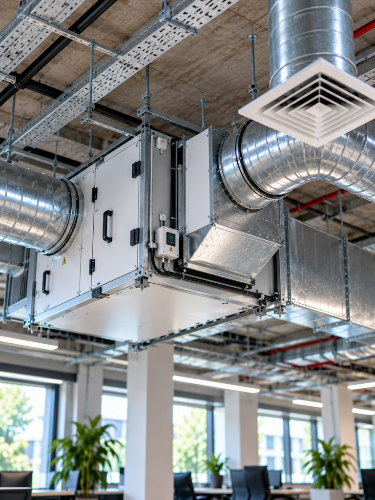 Système de ventilation et de traitement de l’air dans un bâtiment tertiaire